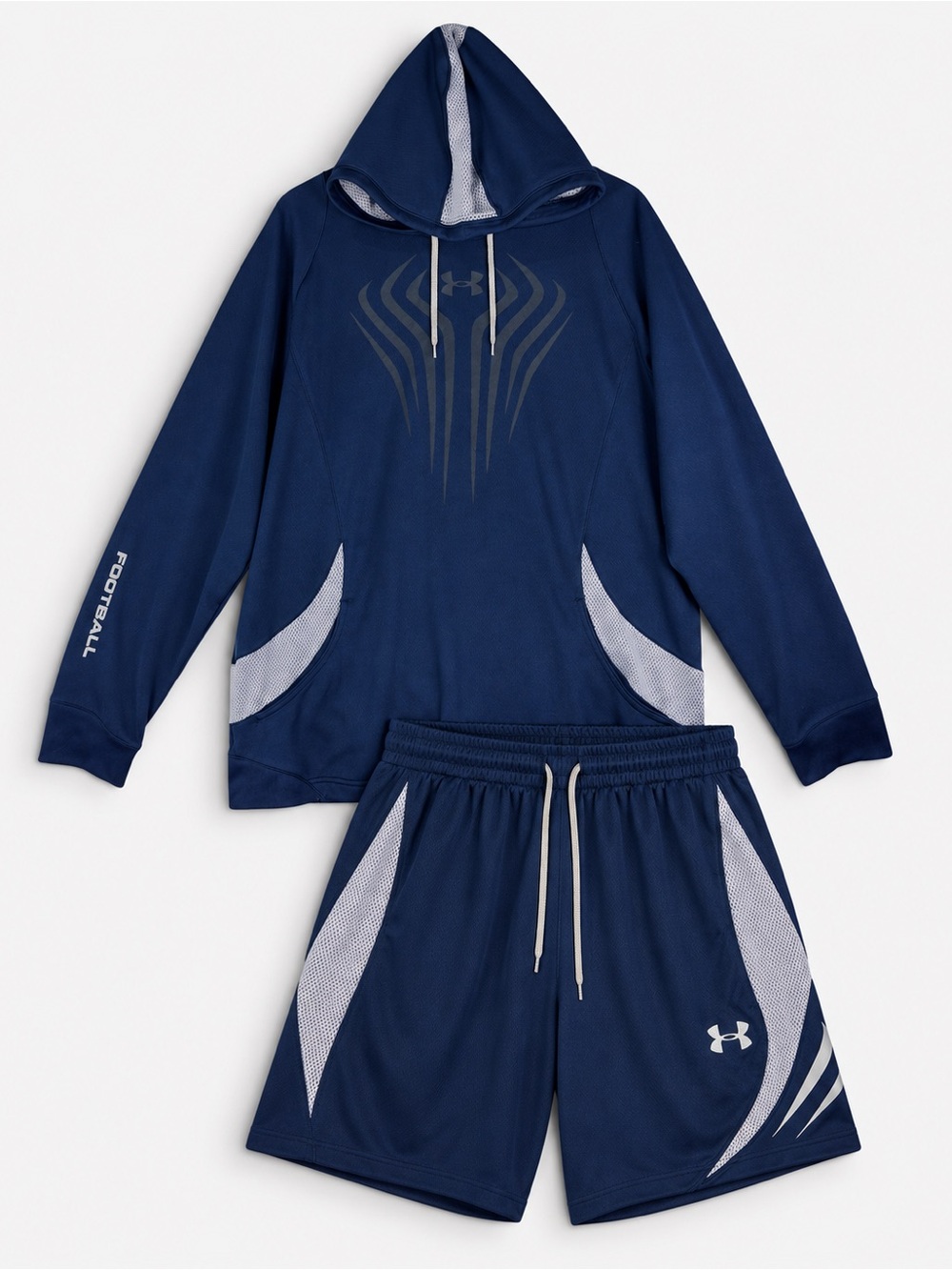Men's Rare Football Under Armour black Combine Performance Hoodie & Shorts XL